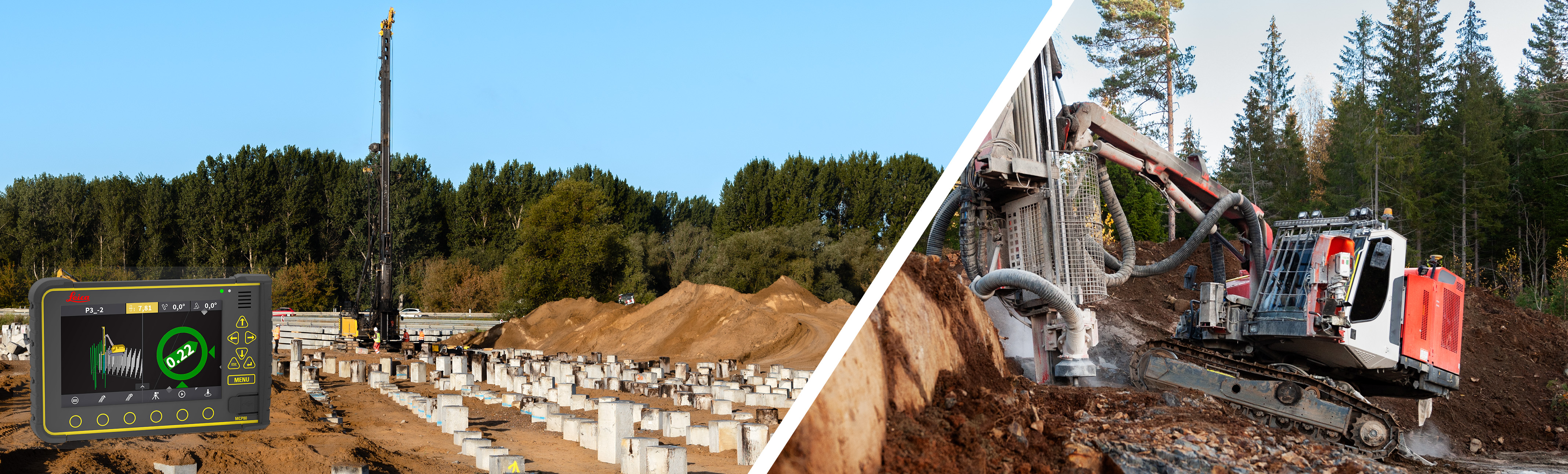 3D machine control solution for pile drivers and drill rigs on the Leica MC1 platform